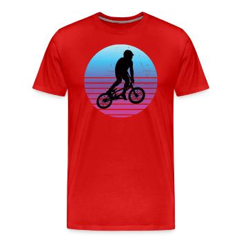 BMX Vélo Hommes BMX Garçons BMX Cyclisme - T-shirt bio Premium Homme - rouge - Devant - Damien (186cm)