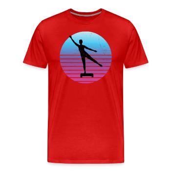 Damen Fitness Aerobic Fitness Aerobic Konditionstr - Männer Premium Bio T-Shirt - Rot - Vorne - Damien (186cm)