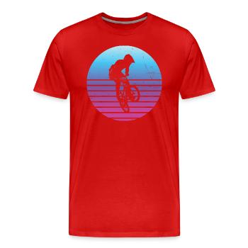 BMX garçons BMX cyclisme femmes vélo BMX vélo - T-shirt bio Premium Homme - rouge - Devant - Damien (186cm)
