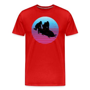 Bobbahn Damen Herren Bob Zweierbob Bob fahren - Männer Premium Bio T-Shirt - Rot - Vorne - Damien (186cm)