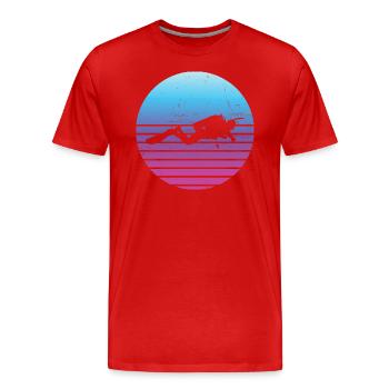 Free Dive Scuba Diver Scuba Diving Men - T-shirt bio Premium Homme - rouge - Devant - Damien (186cm)