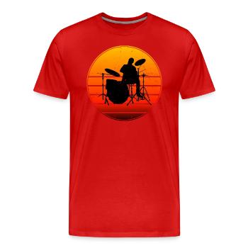 Batteur Batteur Batteur - T-shirt bio Premium Homme - rouge - Devant - Damien (186cm)