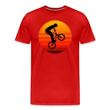 bmx cyclisme femmes vélo hommes bmx garçons - T-shirt bio Premium Homme - rouge - Devant - Damien (186cm)