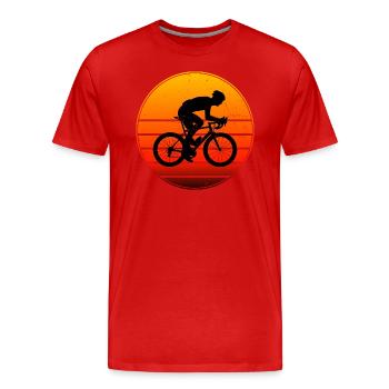 Road Cyclist Men Road Bike Road Bike Road Bike - Men's Premium Organic T-Shirt - red - Front - Damien (186cm)
