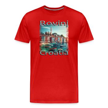 Rovinj, Croatie, Côte adriatique - T-shirt bio Premium Homme - rouge - Devant - Damien (186cm)