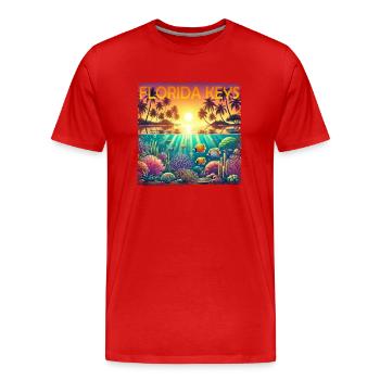 Florida Keys Plongée en apnée Récif corallien - T-shirt bio Premium Homme - rouge - Devant - Damien (186cm)