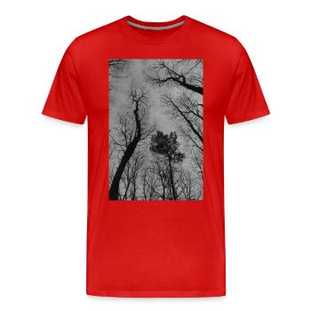 Himmelsbäume 2 - Männer Premium Bio T-Shirt - Rot - Vorne - Damien (186cm)