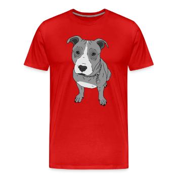 Dog look dog sweet Stafford gift idea - Men's Premium Organic T-Shirt - red - Front - Damien (186cm)