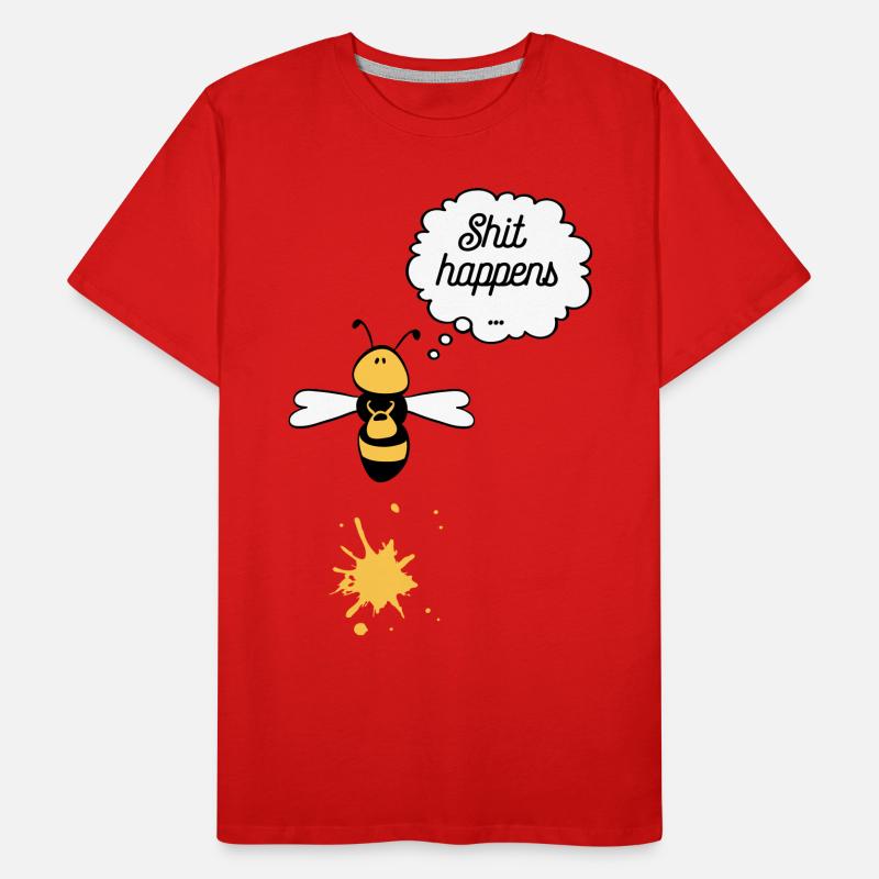 Shit happens bee T-shirt bio Premium Homme