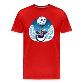 Monkey Moon Funny Animals - Men's Premium Organic T-Shirt - red - Front - Damien (186cm)
