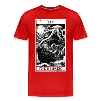 Kraken-Tarot - Männer Premium Bio T-Shirt - Rot - Vorne - Damien (186cm)
