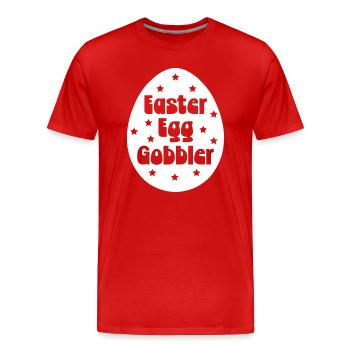 Ostereier-Gobbler - Männer Premium Bio T-Shirt - Rot - Vorne - Damien (186cm)