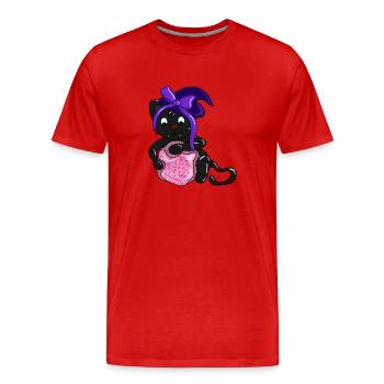 Le chat noir prédit l’avenir - T-shirt bio Premium Homme - rouge - Devant - Damien (186cm)