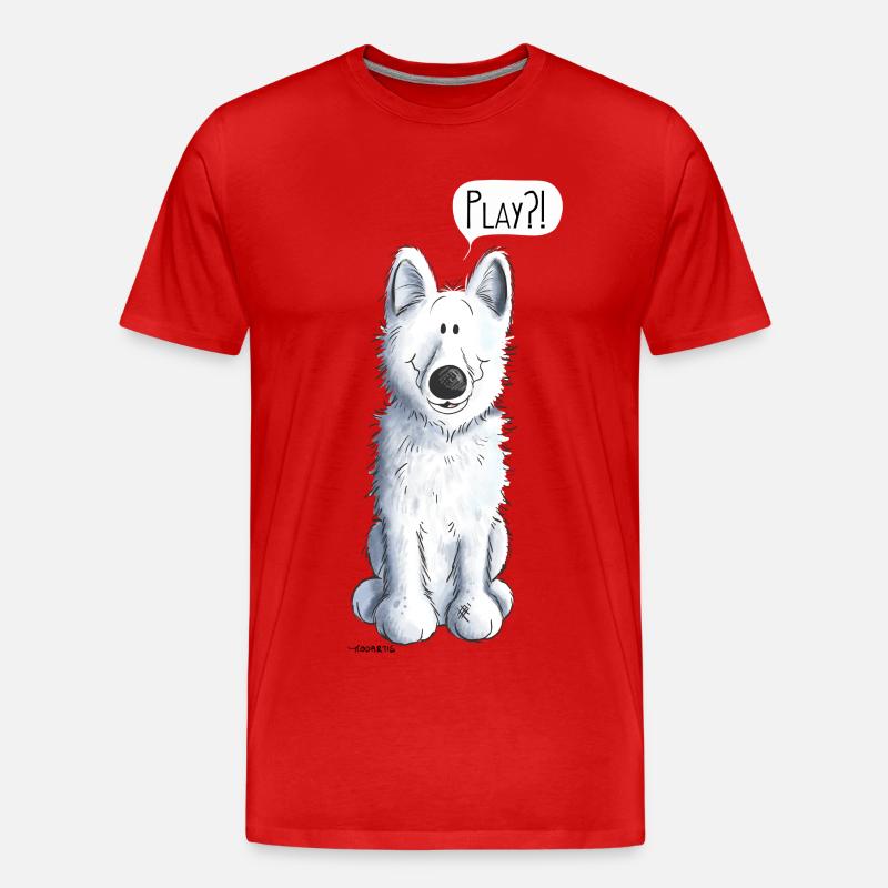 Schweizer Schäferhund Play - Männer Premium Bio T-Shirt - Rot