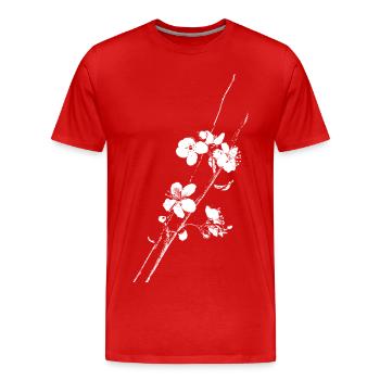 Branche des fleurs de cerisier - T-shirt bio Premium Homme - rouge - Devant - Damien (186cm)