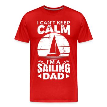 Segler Vater - Männer Premium Bio T-Shirt - Rot - Vorne - Damien (186cm)