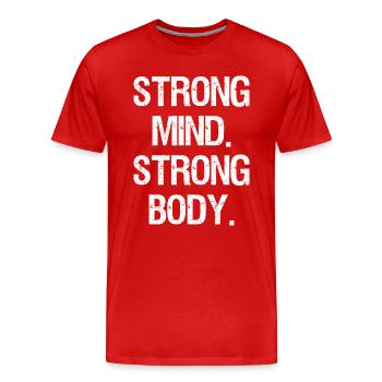 Culturisme Bodybuilder Dictons - T-shirt bio Premium Homme - rouge - Devant - Damien (186cm)