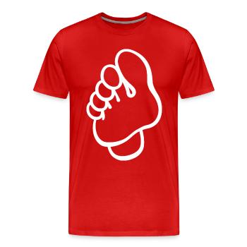 Foot - Foot Care - Podiatrist - Saying - Men's Premium Organic T-Shirt - red - Front - Damien (186cm)