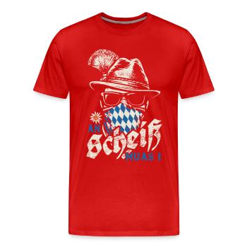 Grantler An Scheiss muas i, Festzelt, Bier & Gaudi - Männer Premium Bio T-Shirt - Rot - Vorne - Damien (186cm)