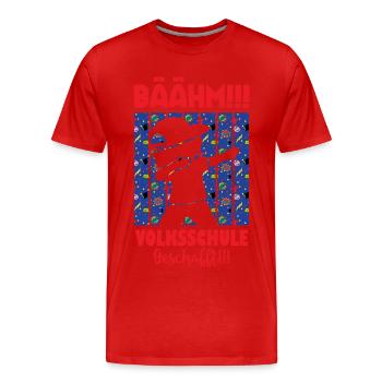 Volksschule Geschafft Absolvent Abgänger - Männer Premium Bio T-Shirt - Rot - Vorne - Damien (186cm)