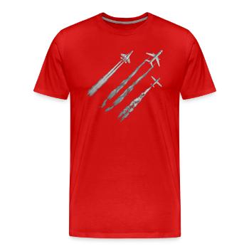 chasseur à réaction - T-shirt bio Premium Homme - rouge - Devant - Damien (186cm)
