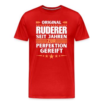 Rowers matured to perfection - Men's Premium Organic T-Shirt - red - Front - Damien (186cm)