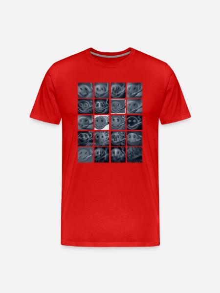 Smoking faces - Men's Premium Organic T-Shirt - red