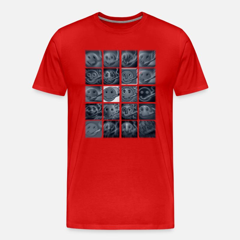Rauchende Gesichter - Männer Premium Bio T-Shirt - Rot