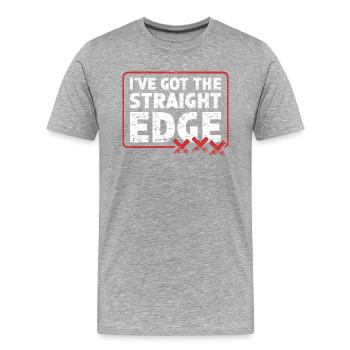 Straight Edge Shirt, Vegan, gegen Drogen, Punk - Männer Premium Bio T-Shirt - Grau meliert - Vorne - Damien (186cm)