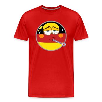 Deutschland kranker Emoticon mit Fieber Smilie - Männer Premium Bio T-Shirt - Rot - Vorne - Damien (186cm)