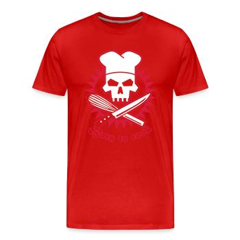 born_to_cook - Männer Premium Bio T-Shirt - Rot - Vorne - Damien (186cm)