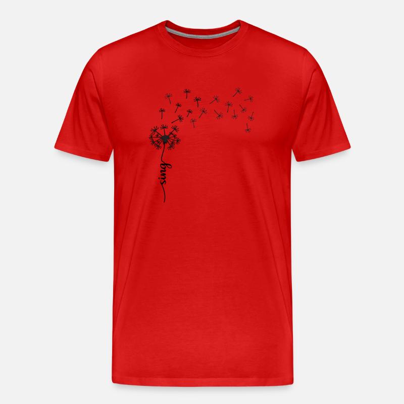 Sing Löwenzahn Design - Männer Premium Bio T-Shirt - Rot