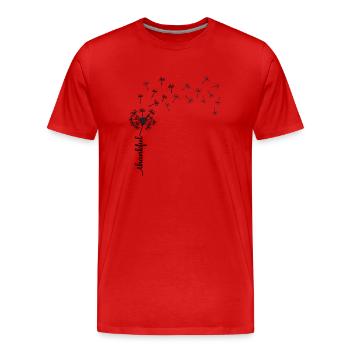Conception de pissenlit reconnaissant - T-shirt bio Premium Homme - rouge - Devant - Damien (186cm)