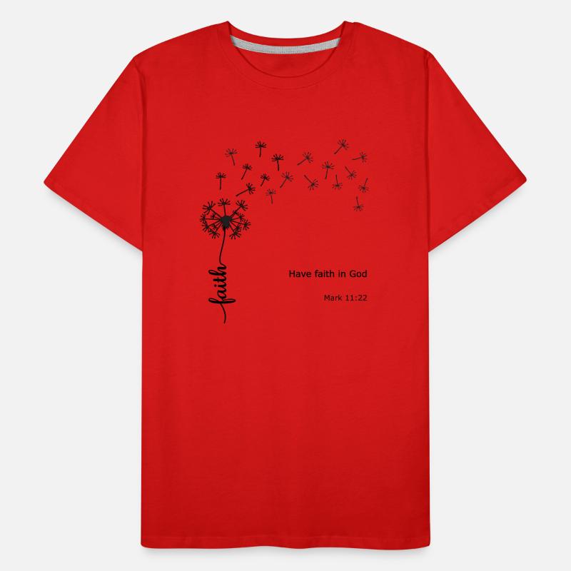 Foi Pissenlit Conception chrétienne Marc 11:22 T-shirt bio Premium Homme