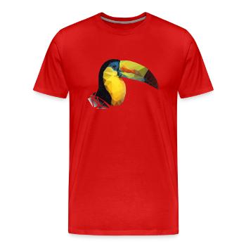 Polygon-Tukan - Männer Premium Bio T-Shirt - Rot - Vorne - Damien (186cm)