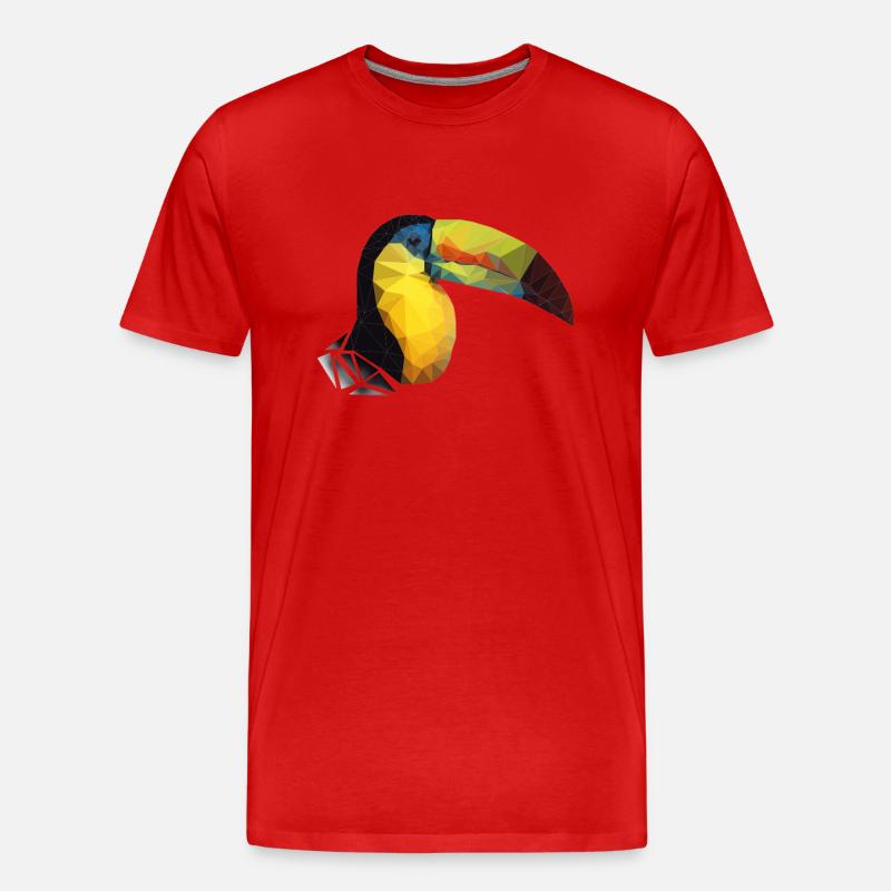 Polygon-Tukan - Männer Premium Bio T-Shirt - Rot