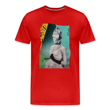 Magic Tab - Men's Premium Organic T-Shirt - red - Front - Damien (186cm)