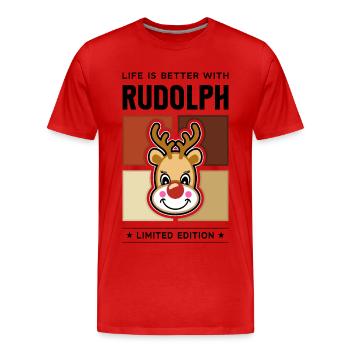 Rudolph - T-shirt bio Premium Homme - rouge - Devant - Damien (186cm)