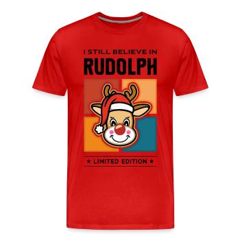 Rudolph - T-shirt bio Premium Homme - rouge - Devant - Damien (186cm)