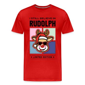 Rudolph - T-shirt bio Premium Homme - rouge - Devant - Damien (186cm)
