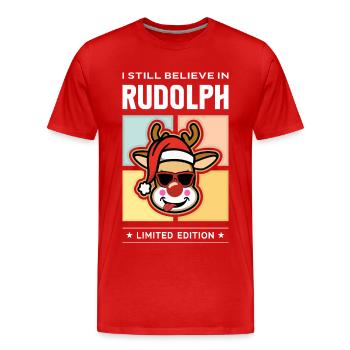 Rudolph - T-shirt bio Premium Homme - rouge - Devant - Damien (186cm)