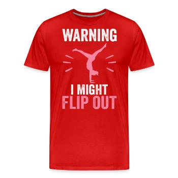 Warnung, ich könnte ausflippen - Männer Premium Bio T-Shirt - Rot - Vorne - Damien (186cm)
