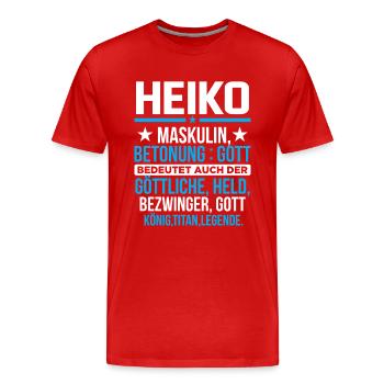 HEIKO - Titan - Männer Premium Bio T-Shirt - Rot - Vorne - Damien (186cm)