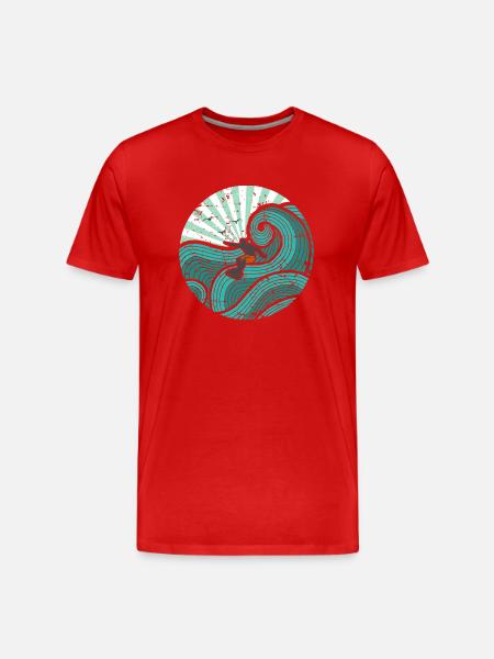 Surfer turquoise - Men's Premium Organic T-Shirt - red