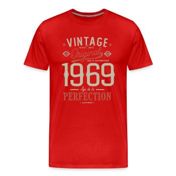 Age of Perfection 1969 Anniversary 52 Years - Men's Premium Organic T-Shirt - red - Front - Damien (186cm)