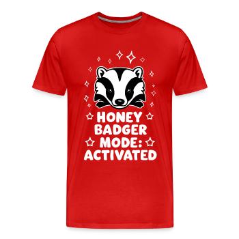 Blaireau Miel Blaireau Animal - T-shirt bio Premium Homme - rouge - Devant - Damien (186cm)