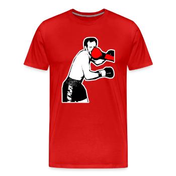 Boxer direkter Schlag - Männer Premium Bio T-Shirt - Rot - Vorne - Damien (186cm)