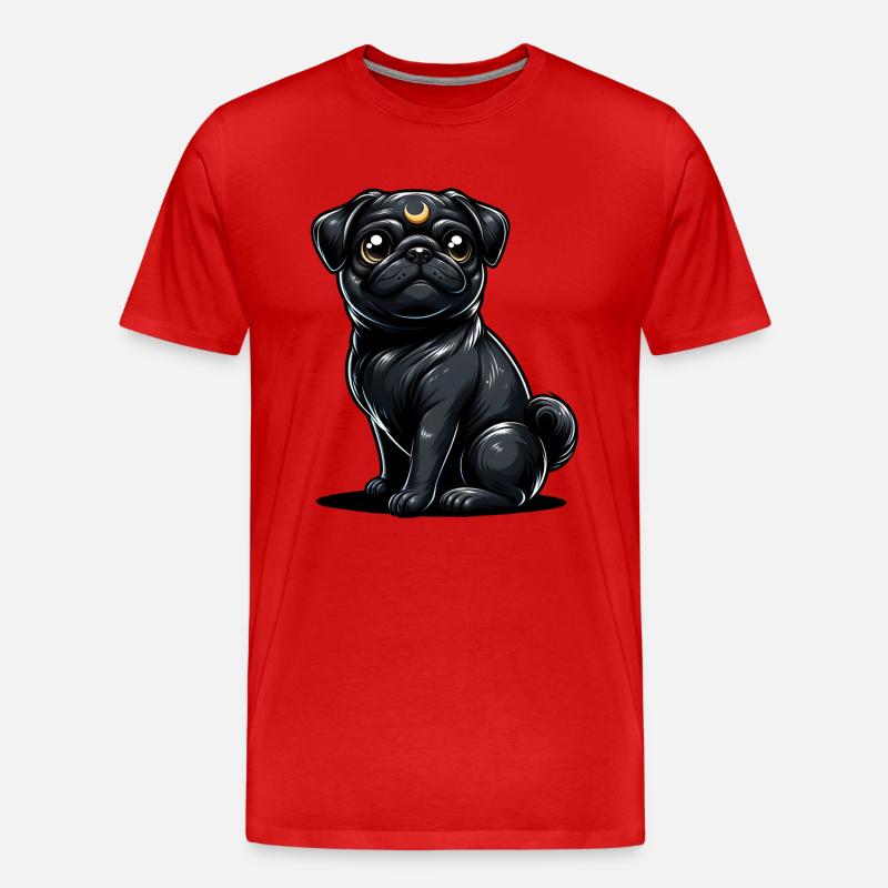 Mondwächter Mops - Männer Premium Bio T-Shirt - Rot