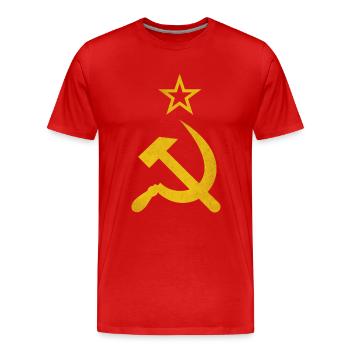 Hammer and Sickle - Men's Premium Organic T-Shirt - red - Front - Damien (186cm)