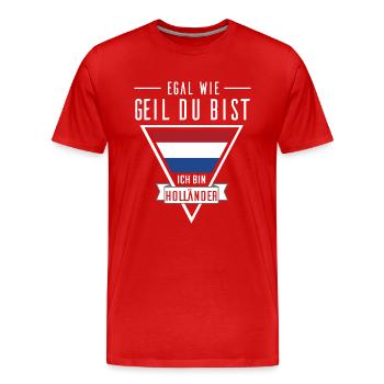 Ich bin Holländer - Holland Shirt - Männer Premium Bio T-Shirt - Rot - Vorne - Damien (186cm)
